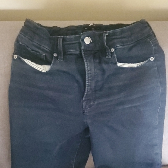 Good American Jeans Women's Size 6 Dark Blue Denim Good Legs Crop Mini Boot - Picture 4 of 16